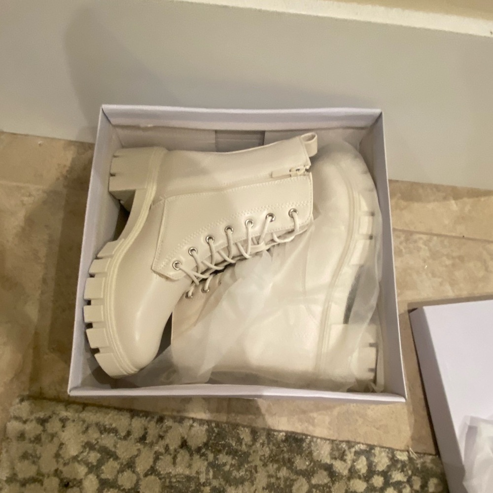 Ivory Combat Boots